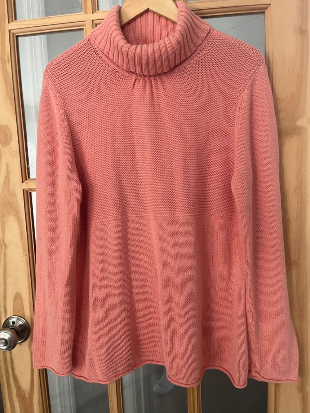 J. Jill lightweight oversized Peach Orange Turtleneck Sweater Cotton Tunic Large